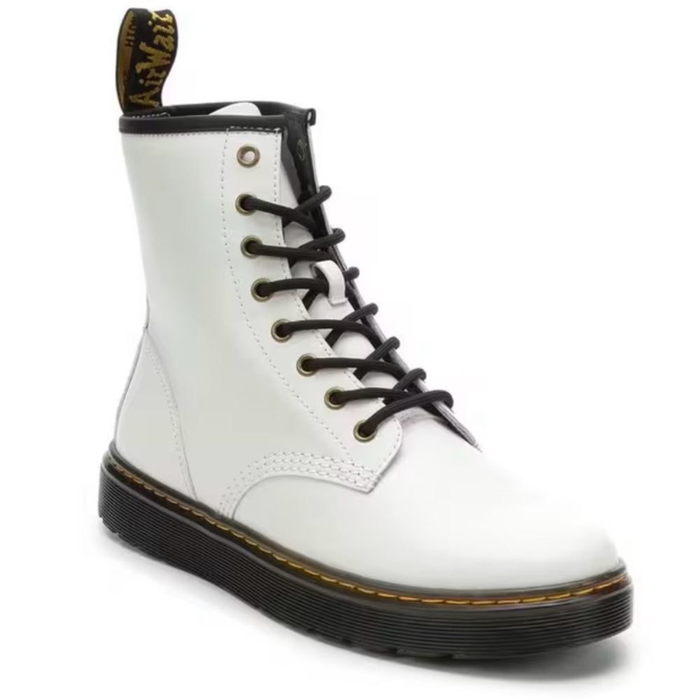 🆕 Dr. Martens White Zavala Combat Boots 8-Eye sz 8